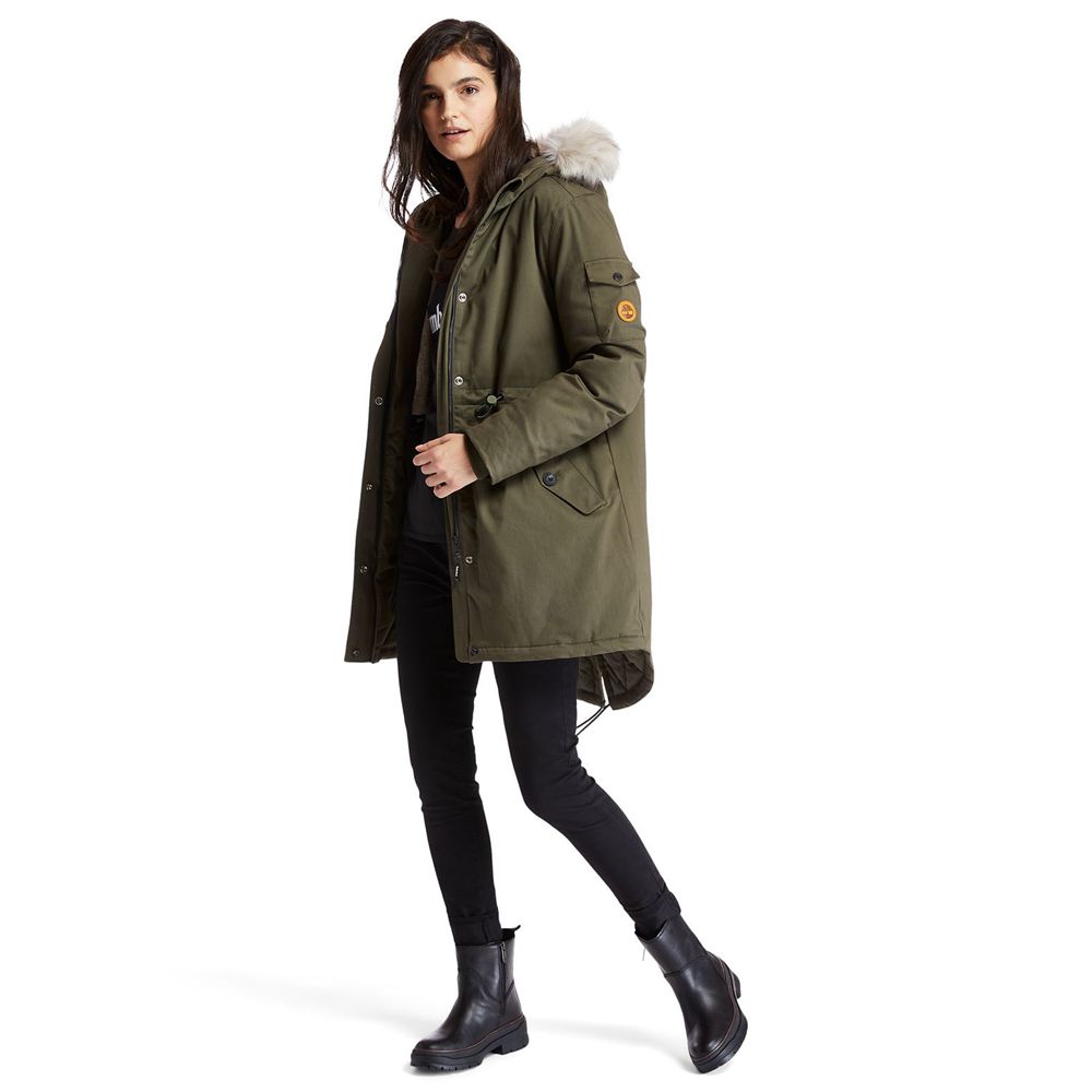 Parka Timberland Mujer Mt Kelsey Fleece-Lined Parka Verde Oliva - Chile PMA-650793